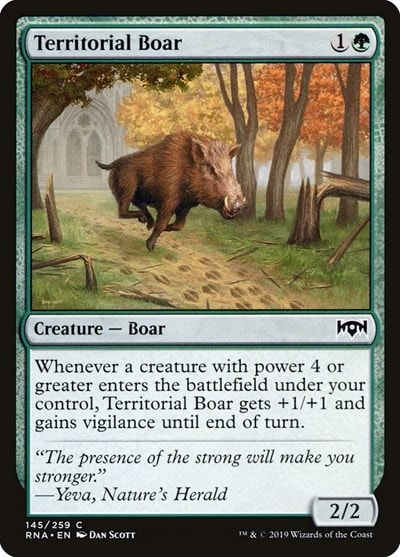 Territorial Boar (RNA) #145 Common (Lightly Played) Ravnica Allegiance Magic: The Gathering: 2019