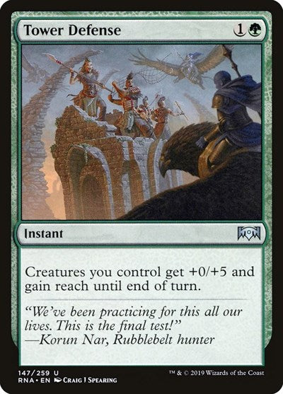 Tower Defense (RNA) #147 Uncommon (Foil Lightly Played) Ravnica Allegiance Magic: The Gathering: 2019