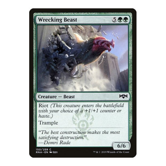 Wrecking Beast (RNA) #150 Common (Lightly Played) Ravnica Allegiance Magic: The Gathering: 2019