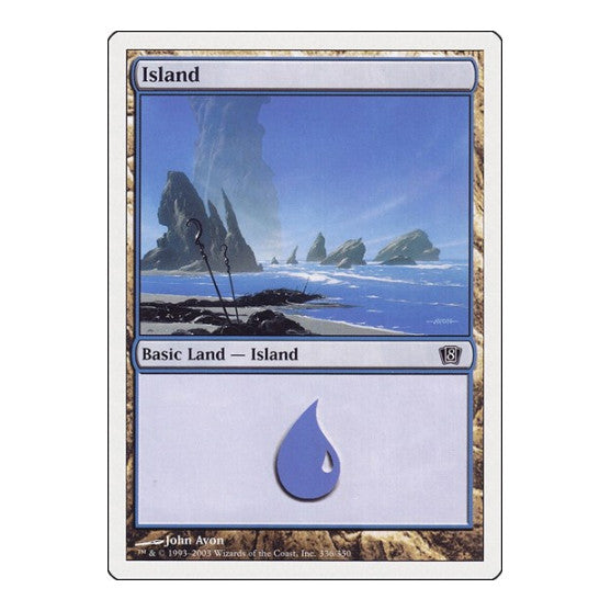 Island 336 (8ED) #336 Land 8th Edition Magic: The Gathering: 2003