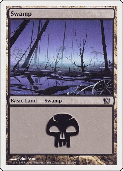 Swamp 340 (8ED) #340★ Land (Heavily Played) 8th Edition Magic: 2003