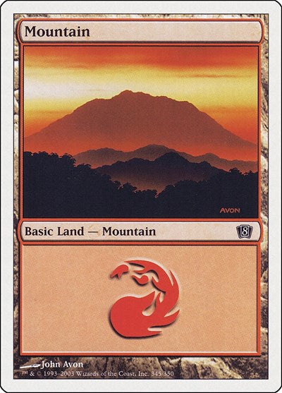 Mountain 345 (8ED) #345★ Land (Lightly Played) 8th Edition Magic: The Gathering: 2003