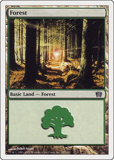 Forest 347 (8ED) #347★ Land (Heavily Played) 8th Edition Magic: The Gathering: 2003
