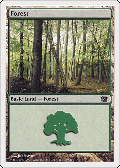 Forest 349 (8ED) #349★ Land (Heavily Played) 8th Edition Magic: The Gathering: 2003