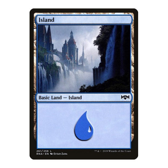 Island (RNA) #261 Land (Foil Lightly Played) Ravnica Allegiance Magic: The Gathering: 2019