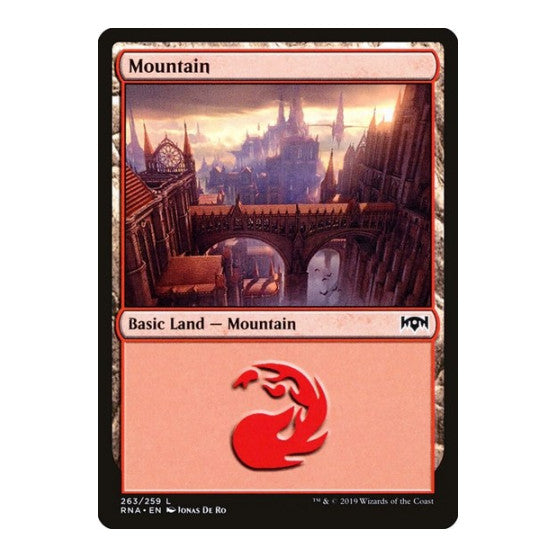 Mountain (RNA) #263 Land (Foil Lightly Played) Ravnica Allegiance Magic: The Gathering: 2019
