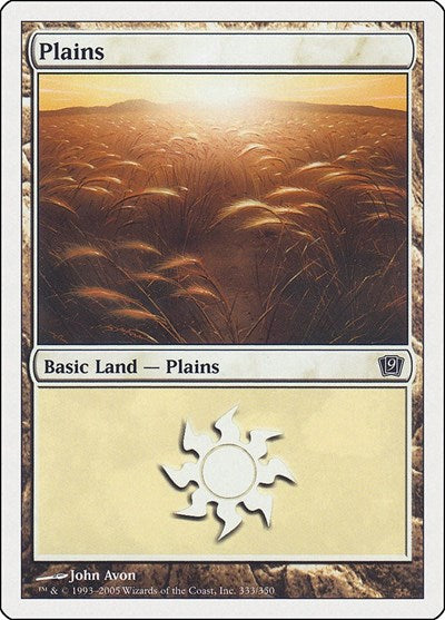 Plains 333 (9ED) #333★ Land (Heavily Played) 9th Edition Magic: The Gathering: 2005