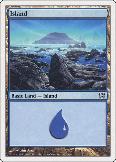 Island 335 (9ED) #335★ Land (Heavily Played) 9th Edition Magic: The Gathering: 2005