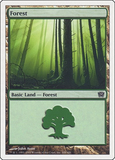 Forest 348 (9ED) #348★ Land (Heavily Played) 9th Edition Magic: The Gathering: 2005