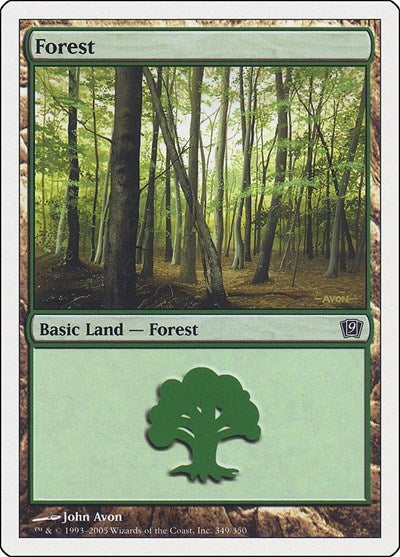 Forest 349 (9ED) #349★ Land (Heavily Played) 9th Edition Magic: The Gathering: 2005