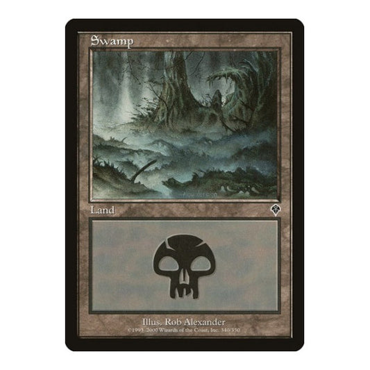 Swamp (340) (INV) #340 Land Invasion Magic: The Gathering: 2000
