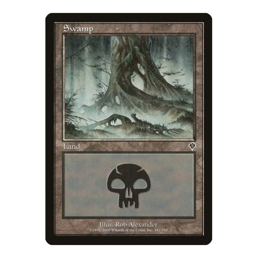 Swamp (341) (INV) #341 Land Invasion Magic: The Gathering: 2000