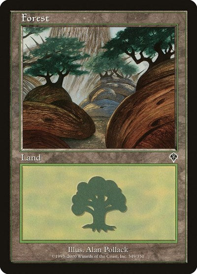 Forest 349 (INV) #349 Land (Heavily Played) Invasion Magic: The Gathering: 2000