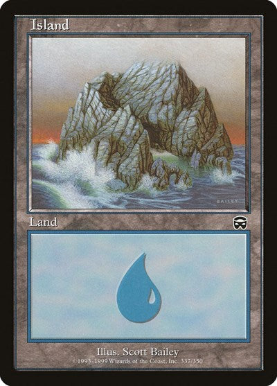 Island 337 (MMQ) #337 Land (Heavily Played) Mercadian Masques Magic: The Gathering: 1999