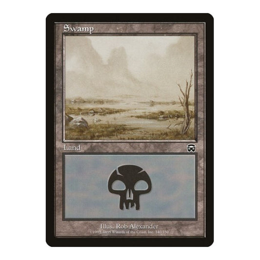 Swamp (340) (MMQ) #340 Land (Moderately Played) Mercadian Masques Magic: The Gathering: 1999