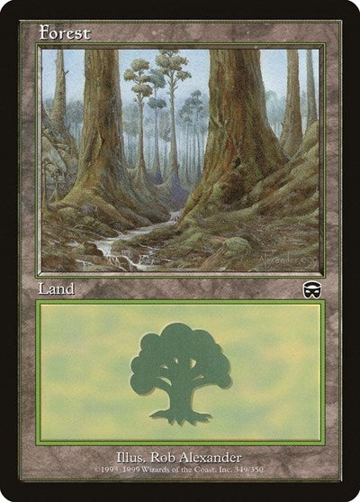 Forest 349 (MMQ) #349 Land (Lightly Played) Mercadian Masques Magic: The Gathering: 1999
