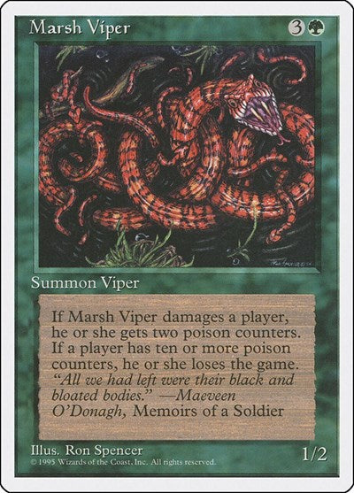Marsh Viper (4ED) #263 Common (Lightly Played) Fourth Edition Magic: The Gathering: 1995