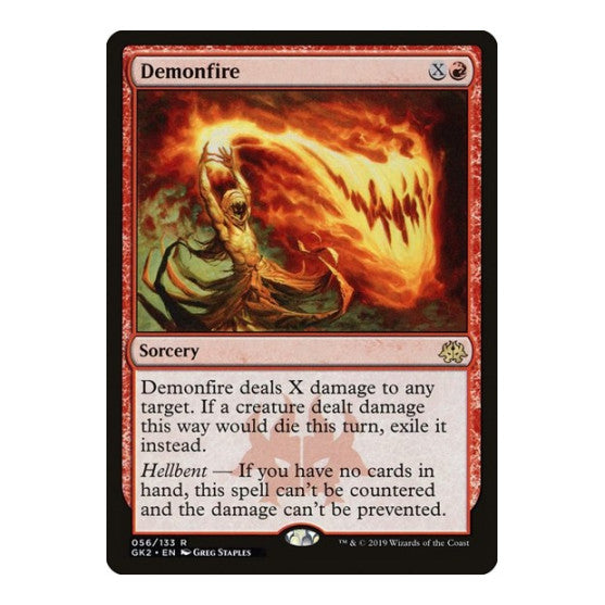 Demonfire (GK2) #56 Rare (Lightly Played) Ravnica Allegiance: Guild Kits Magic: The Gathering: 2019
