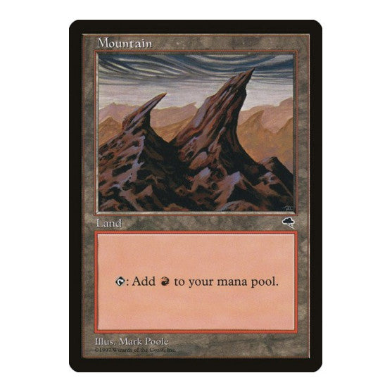 Mountain Right (TMP) #344 Land (Lightly Played) Tempest Magic: The Gathering: 1997