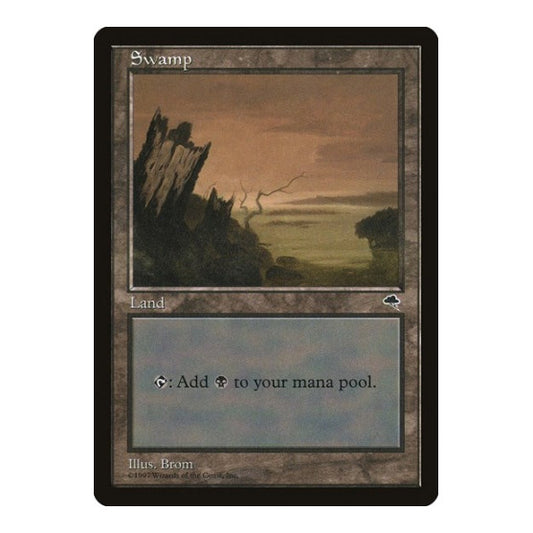 Swamp (Vertical Log) (TMP) #339 Land (Moderately Played) Tempest Magic: The Gathering: 1997