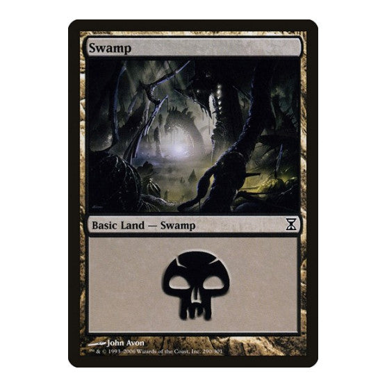 Swamp 290 (TSP) #290 Land (Foil Heavily Played) Time Spiral Magic: The Gathering: 2006