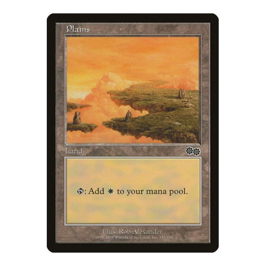 Plains (332) (USG) #332 Land (Moderately Played) Urza's Saga Magic: The Gathering: 1998