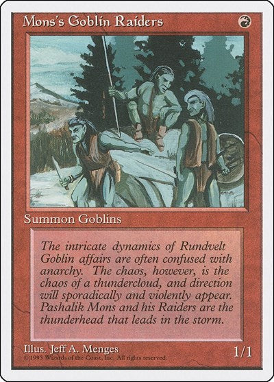 Monss Goblin Raiders (4ED) #213 Common (Lightly Played) Fourth Edition Magic: The Gathering: 1995