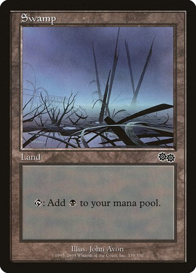 Swamp 339 (USG) #339 Land (Moderately Played) Urza's Saga Magic: The Gathering: 1998