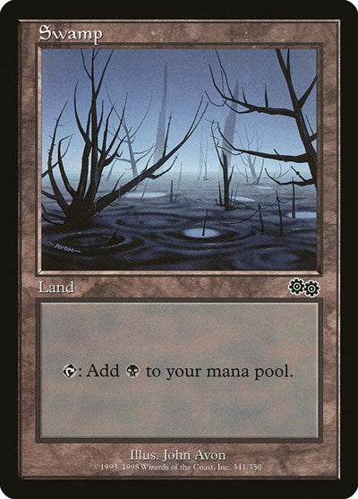 Swamp 341 (USG) #341 Land (Lightly Played) Urza's Saga Magic: The Gathering: 1998