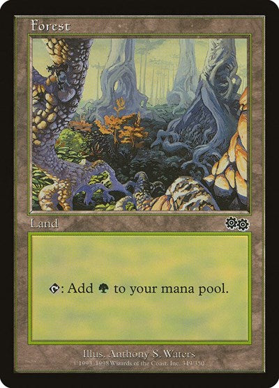 Forest 349 (USG) #349 Land (Lightly Played) Urza's Saga Magic: The Gathering: 1998