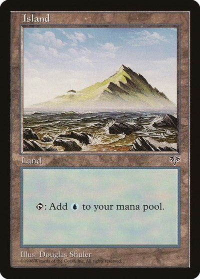 Island Rocky Water (MIR) #337 Land (Moderately Played) Mirage Magic: The Gathering: 1996