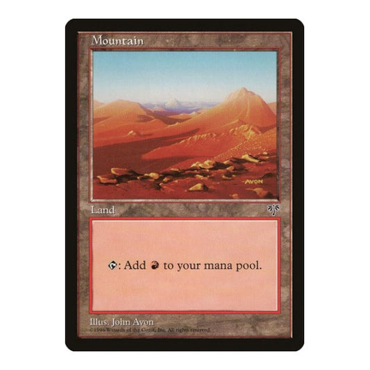 Mountain (Orange) (MIR) #344 Land Mirage Magic: The Gathering: 1996