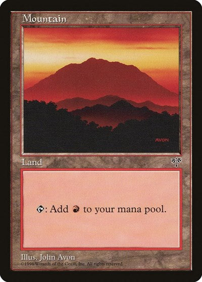Mountain Red (MIR) #346 Land (Lightly Played) Mirage Magic: The Gathering: 1996