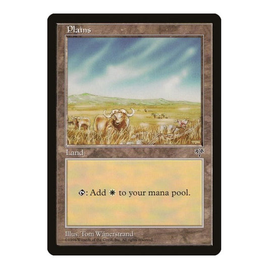Plains (Buffalo) (MIR) #332 Land (Heavily Played) Mirage Magic: The Gathering: 1996