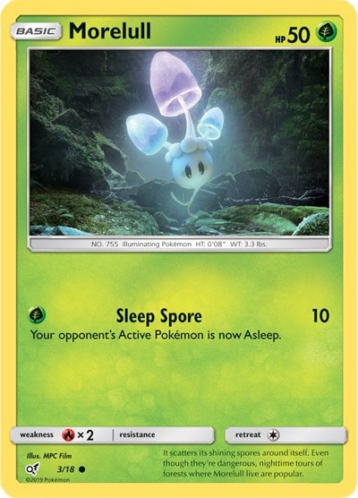 Morelull (Holo Common) (DEP) #3/18 Common (Holofoil Near Mint) Detective Pikachu Pokemon: 2019
