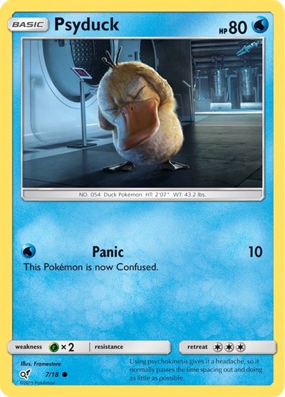 Psyduck (Holo Common) (DEP) #7/18 Common (Holofoil Near Mint) Detective Pikachu Pokemon: 2019