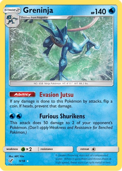 Greninja (DEP) #9/18 Holo Rare (Holofoil Moderately Played) Detective Pikachu Pokemon: 2019