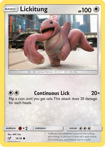 Lickitung Holo Common (DEP) #16/18 Common (Holofoil Lightly Played) Detective Pikachu Pokemon: 2019