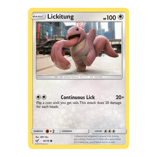 Lickitung (Holo Common) (DEP) #16/18 Common (Holofoil Lightly Played) Detective Pikachu Pokemon: 2019