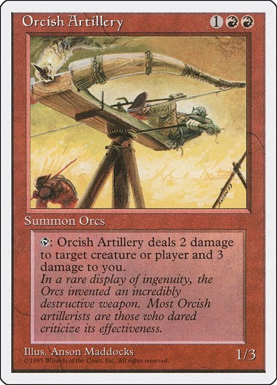 Orcish Artillery (4ED) #214 Uncommon (Heavily Played) Fourth Edition Magic: The Gathering: 1995