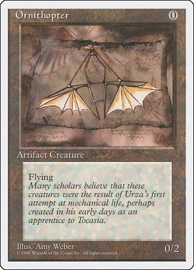 Ornithopter (4ED) #341 Uncommon (Heavily Played) Fourth Edition Magic: The Gathering: 1995