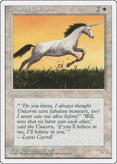 Pearled Unicorn (4ED) #39 Common (Heavily Played) Fourth Edition Magic: 1995