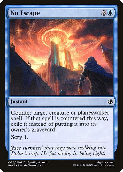 No Escape (WAR) #63 Common (Lightly Played) War of the Spark Magic: The Gathering: 2019