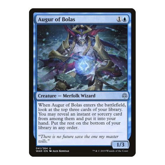 Augur of Bolas (WAR) #41 Uncommon (Lightly Played) War of the Spark Magic: The Gathering: 2019