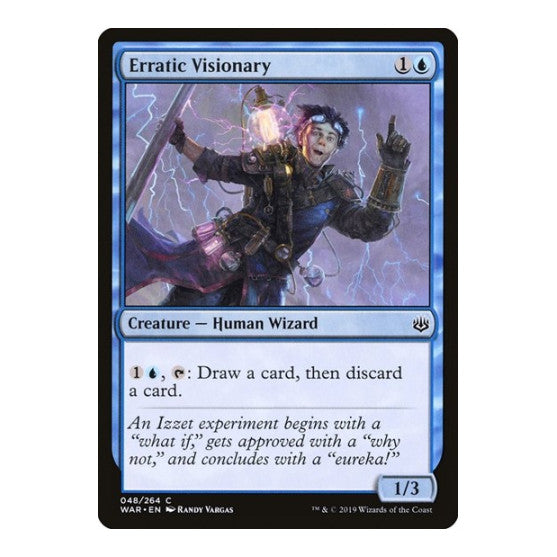 Erratic Visionary (WAR) #48 Common (Lightly Played) War of the Spark Magic: The Gathering: 2019