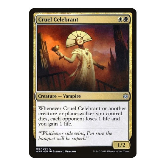 Cruel Celebrant (WAR) #188 Uncommon (Lightly Played) War of the Spark Magic: The Gathering: 2019