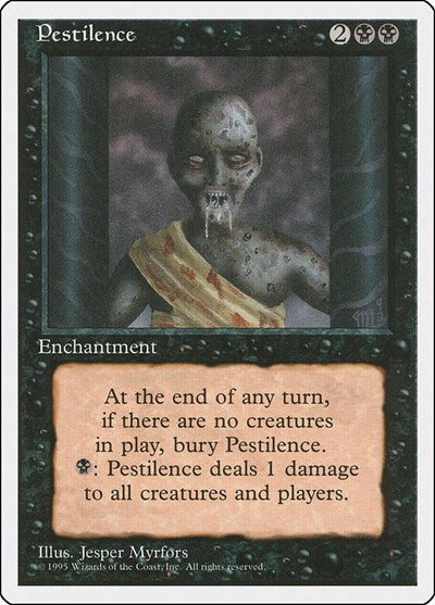 Pestilence (4ED) #152 Common (Heavily Played) Fourth Edition Magic: 1995