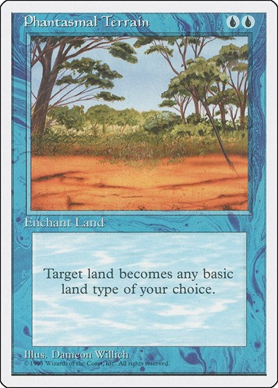 Phantasmal Terrain (4ED) #89 Common (Heavily Played) Fourth Edition Magic: The Gathering: 1995