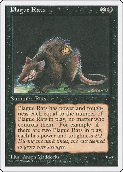 Plague Rats (4ED) #154 Common (Heavily Played) Fourth Edition Magic: The Gathering: 1995