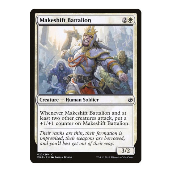 Makeshift Battalion (WAR) #22 Common (Lightly Played) War of the Spark Magic: The Gathering: 2019